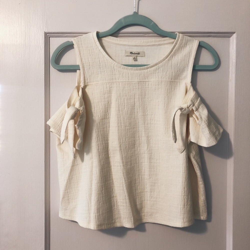Madewell cream off the shoulder tee